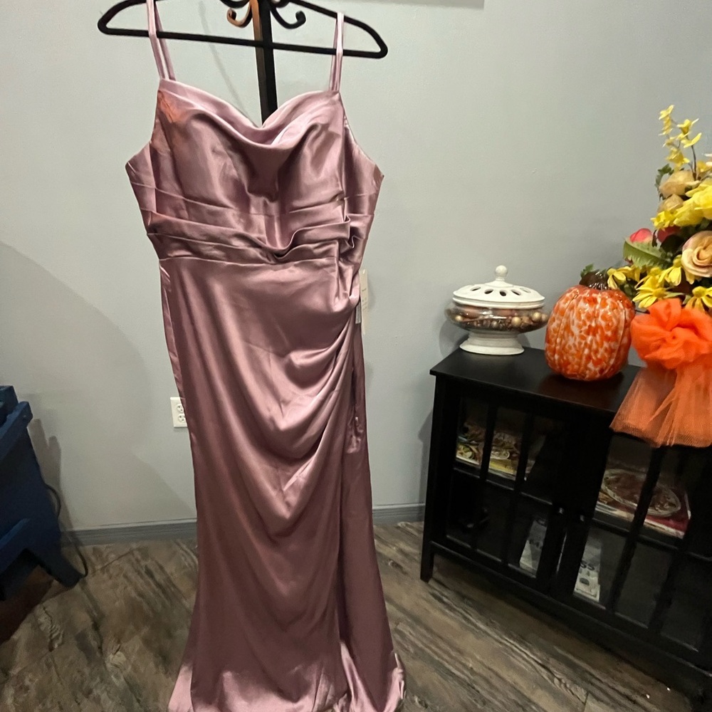 Sophisticated Lavender Satin Prom Dress